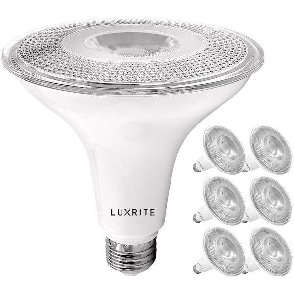 Luxrite PAR38 LED Light Bulbs 15W (120W Equivalent) 1250LM 3000K Soft White Dimmable E26 Base 6-Pack LR31616-6PK - main